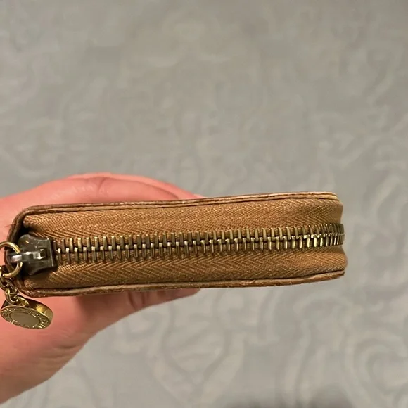 Bvlgari Light Brown Pebble Grain Leather Long Zipper Wallet